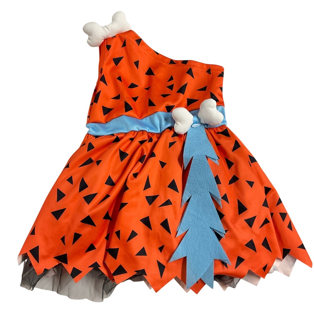 Pebbles Halloween Costume Flintstones Birthday Cavegirl Toddler 100 2T 3T